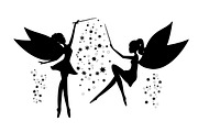 Fairies black silhouette, an Illustration by Svetlana Voloshina (Thumbnail 1 of 3)