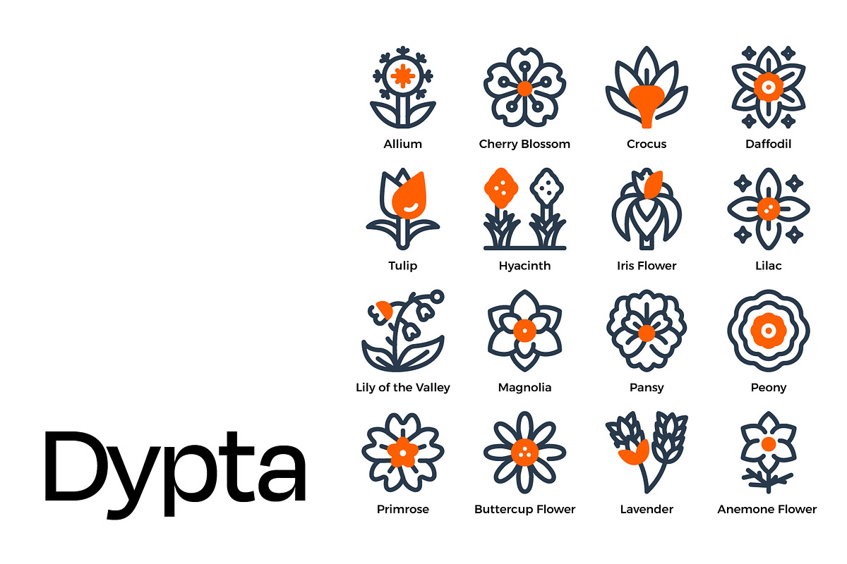 Spring Flowers Icon Set, a Duotone Icon by Eklip Studio (Photo 4 of 4)
