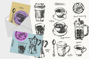 Coffee And Dessert Sketches