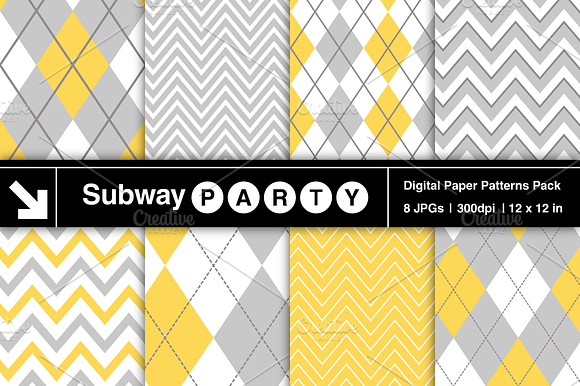 Gray & Yellow Chevron & Argyle preview 2