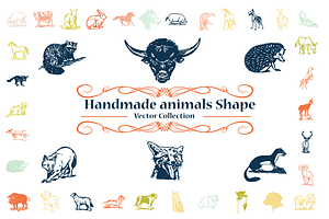 Handmade Animals Vector Shapes