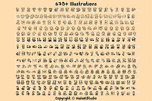 675 Kawaii Animals Procreate Stamps