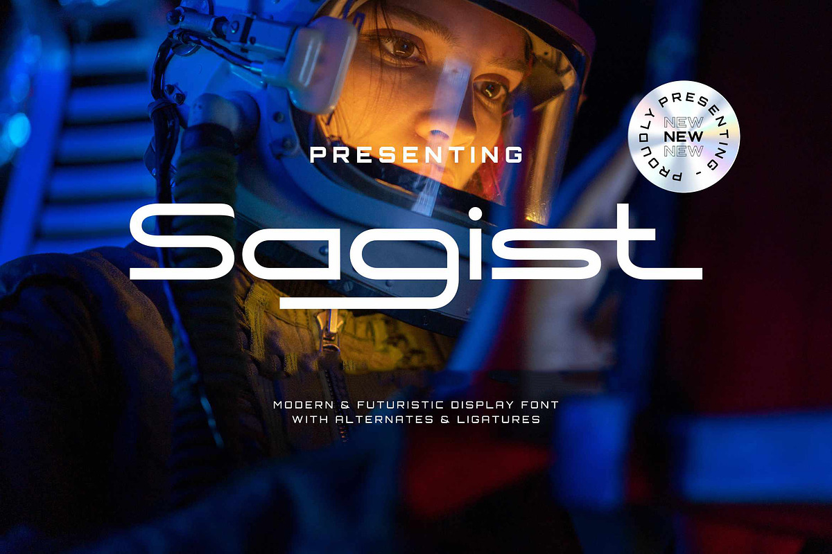 Sagist - Futuristic Geometric Sans, a Sans Serif Font by Imoodev (Photo 1 of 5)
