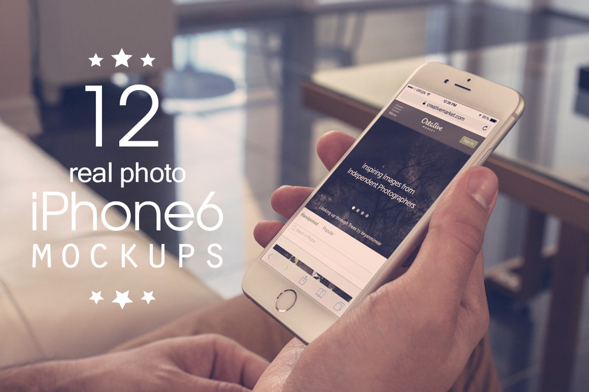 12 iPhone 6/6s Real Photo Mockups, an iPhone Mockup by ZedProMedia (Photo 1 of 5)