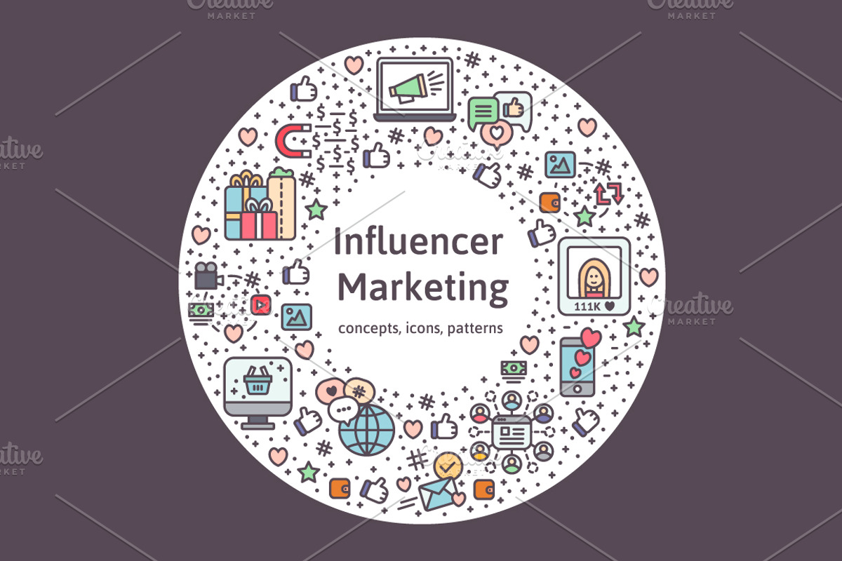 Influencer Marketing Set, a Person Illustration by Asya Malysheva (Photo 1 of 9)