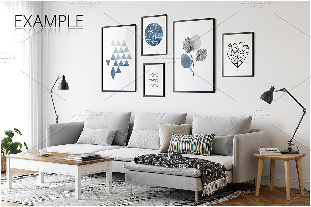 Frames & Walls Scandinavian Bundle-4, a Household Mockup by Yuri-U (Photo 20 of 38)