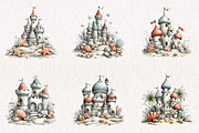 Whimsical Summer Sandcastle Clipart, an Illustration by CreationArt (Thumbnail 7 of 7)