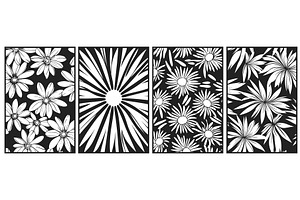 Abstract flower black and white, an Object Illustration by Valerie Bodnar