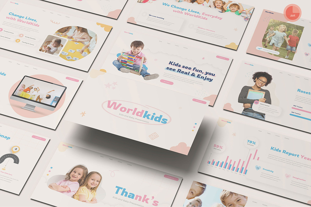 Kids and Baby Powerpoint, a Presentation Template by Pixslides (Photo 1 of 5)