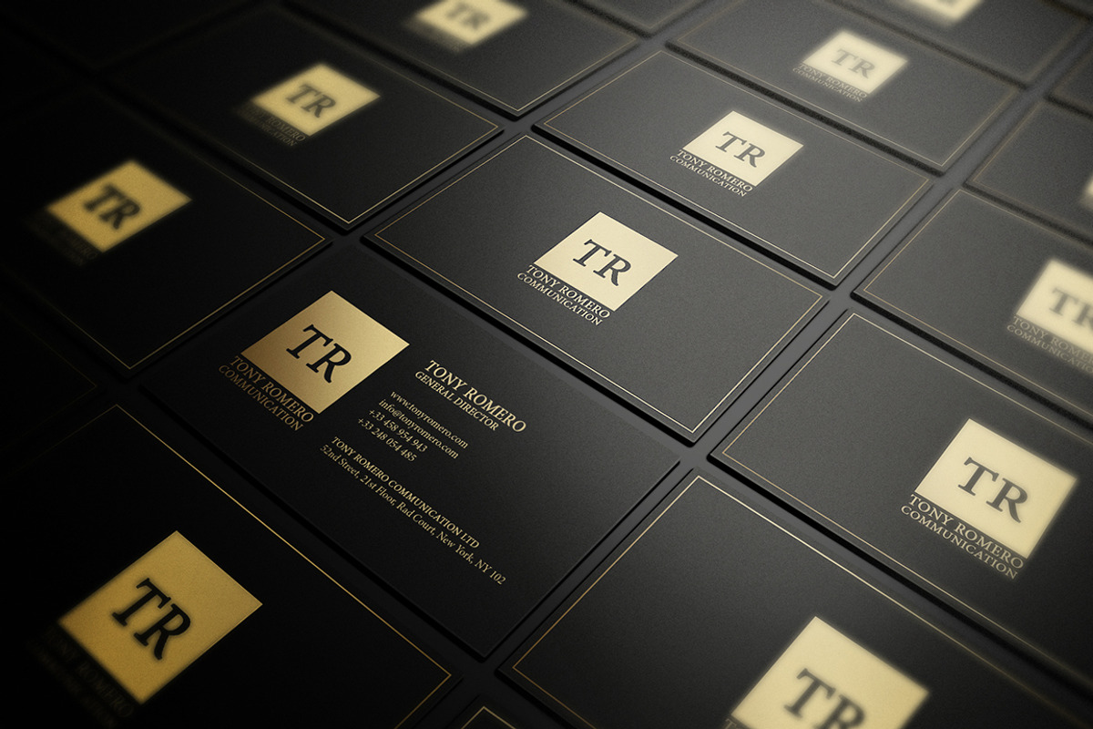 Minimal Gold And Black Business Card, a Business Card Template by Marvel (Photo 4 of 5)