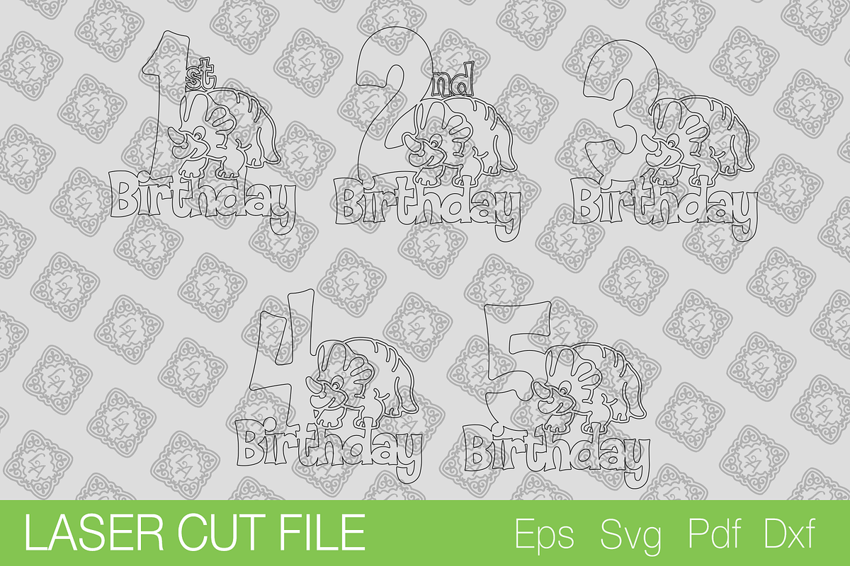 1, 2, 3, 4, 5 Birthday Laser cut SVG, a Templates & Theme by Lerina Art (Photo 2 of 3)