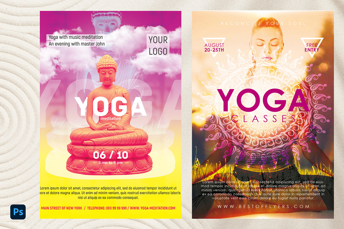 5 Yoga Flyer Bundle, a Design Template by PopotLane (Photo 3 of 4)