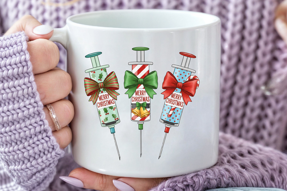 Christmas Nurse Syringe PNG, an Illustration by Black Bird Studio (Photo 3 of 4)