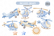 Watercolor Air Transport Clipart, an Illustration by TatiMockup (Thumbnail 3 of 5)