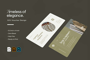 Timeless Of Elegance - Gift Voucher, a Print Template by VUNIRA