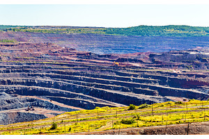 Iron ore mining in mikhailovsky field within kursk magnetic anom featuring, an Industrial Photo by Leonid Andronov