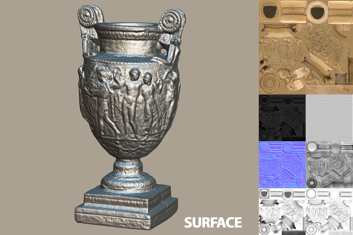 Ancient roman greek vase with LODs, an Object 3D Model by Beatheart Creative Studio (Photo 9 of 12)
