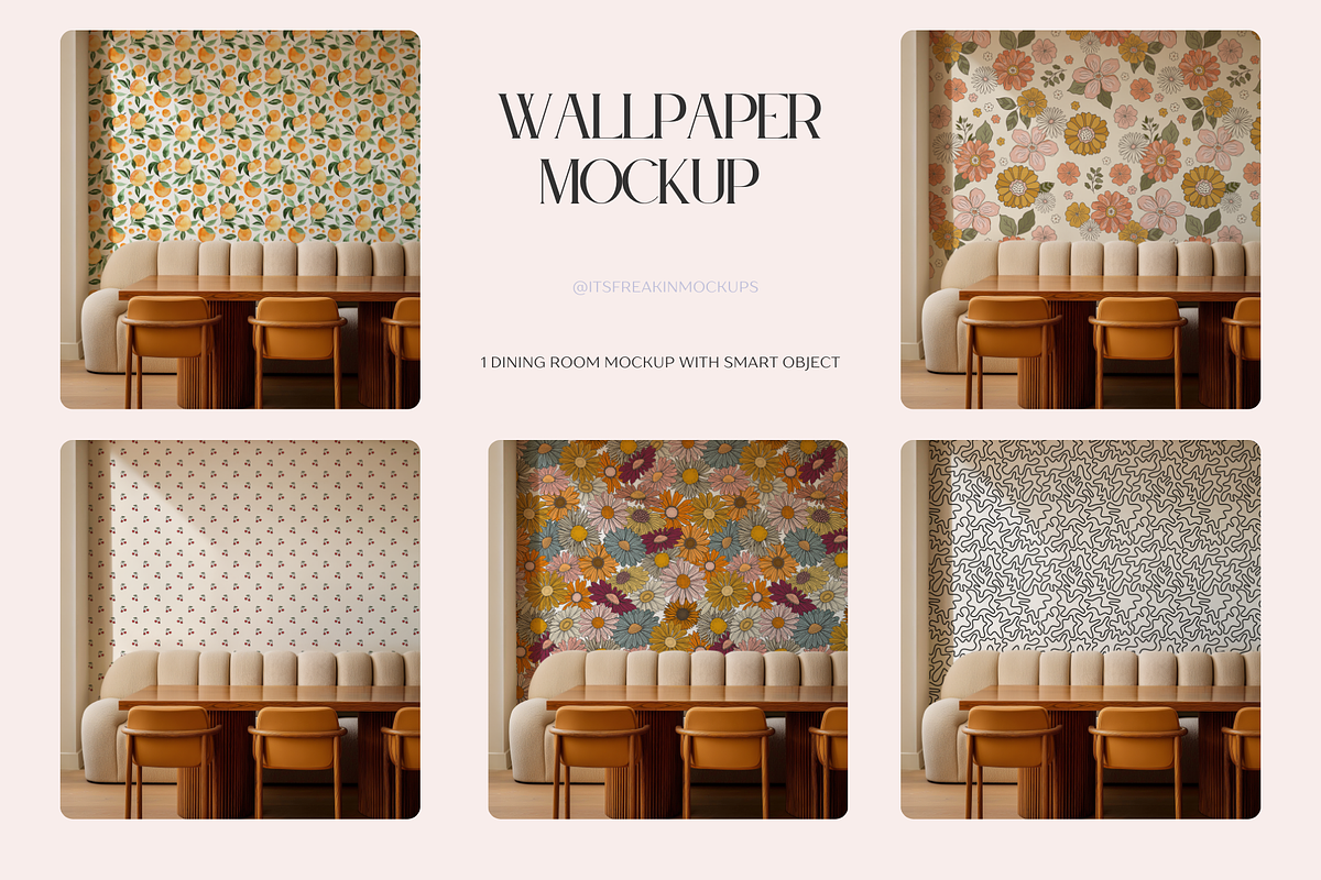 Dining Room Wallpaper Mockup PSD