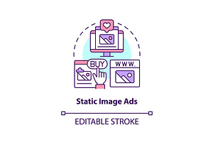 Static image ads concept icon, an Icon by IMG Visuals