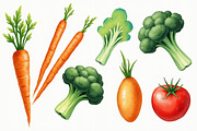 Watercolor Vegetable Clipart Bundle, a Graphic by Creativeshirt (Thumbnail 7 of 14)