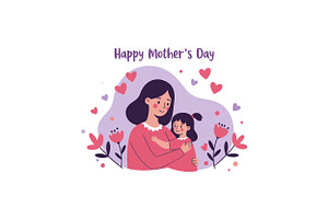 A loving mother embracing her young, an Illustration by designvectx