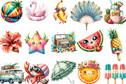 Cute Summer Tropical Clipart, an Illustration by Designking (Thumbnail 2 of 4)