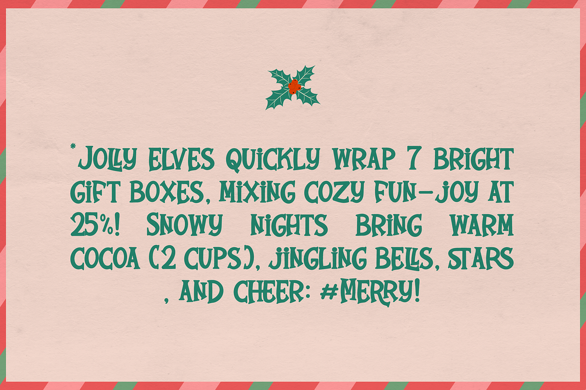 Jingle Cheer | Hand Drawn Festive, a Handwritten Font by gracetype_studio (Photo 5 of 12)