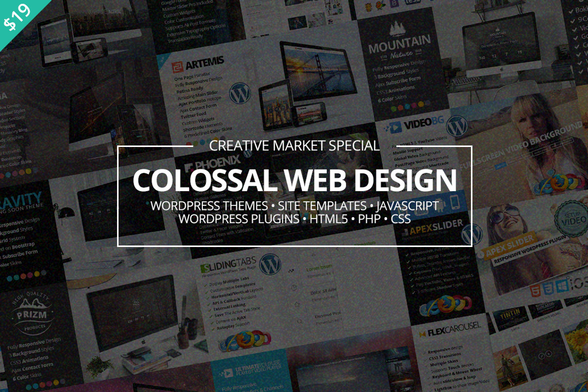 Colossal Web Design Bundle, a Templates & Theme by CodeGrape (Photo 1 of 2)