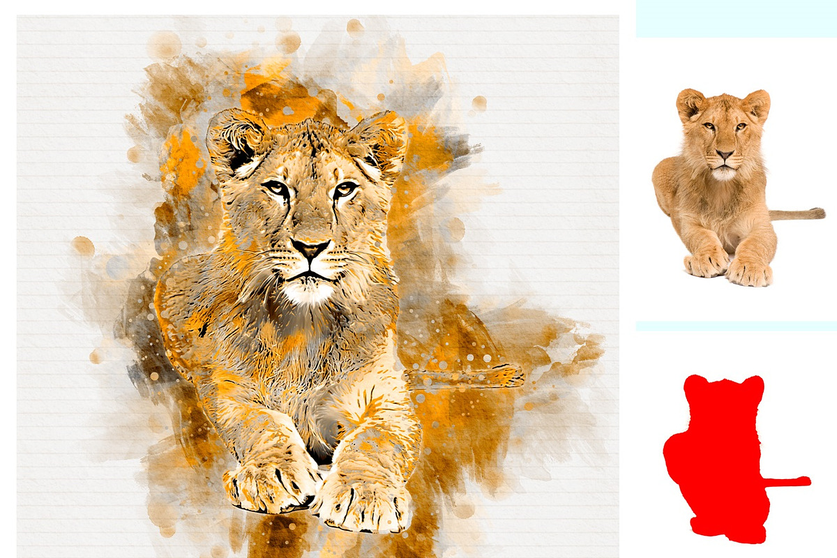 Pet Watercolor Art Plugin, an Action Add-On by MRI STUDIO (Photo 15 of 15)