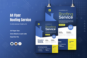 Roofing Service Flyer, a Flyer Template by Fannan Studio