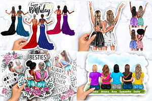 Girlfriends Cliparts, Bundle Clipart