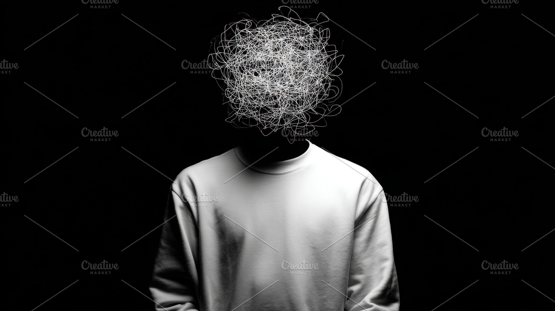 Tangled thoughts in darkness, a Photo by Beautiful things