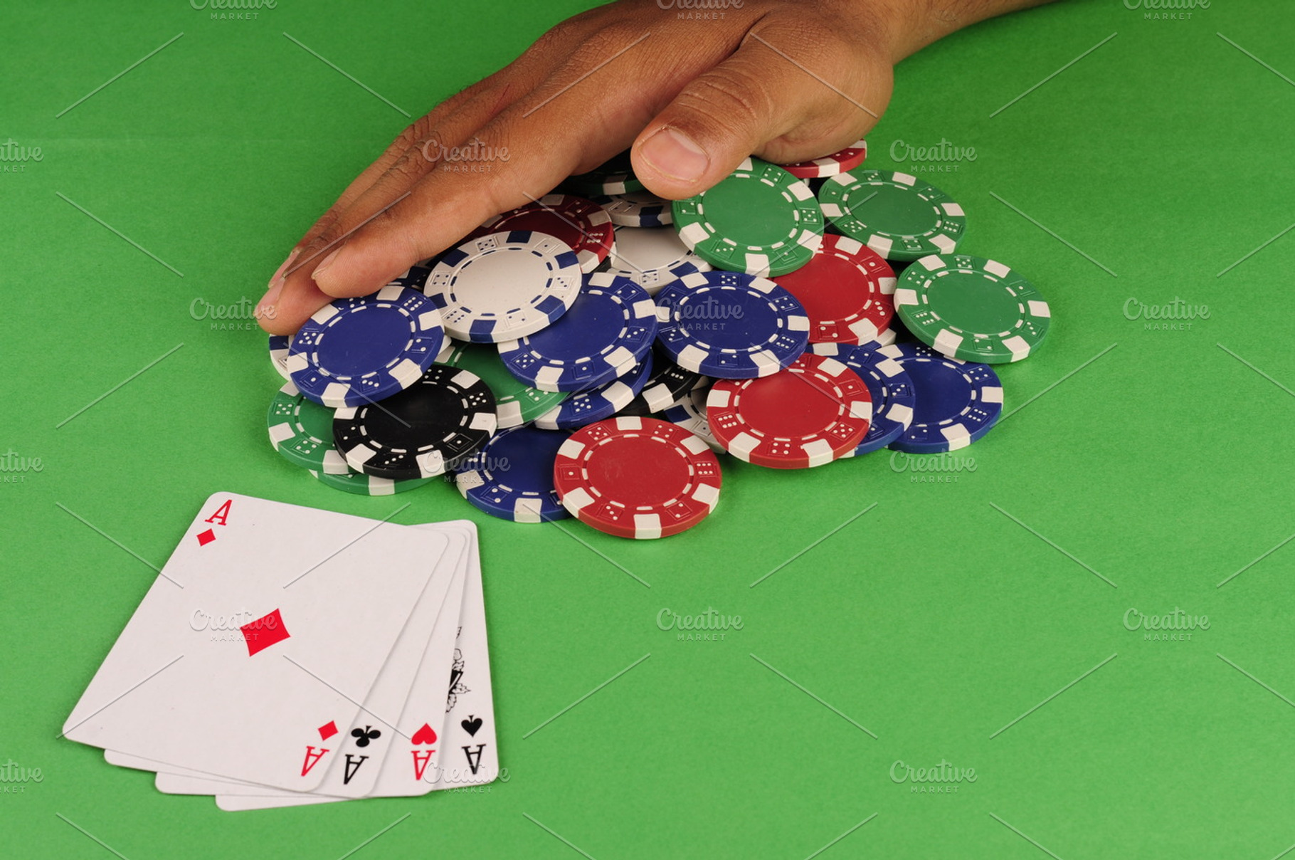 Gambling coins with cards