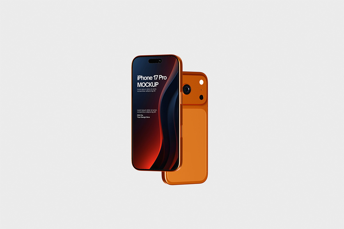 iPhoen 17 Pro Mockup, an iPhone Mockup by HanaSaka_Studio (Photo 4 of 5)