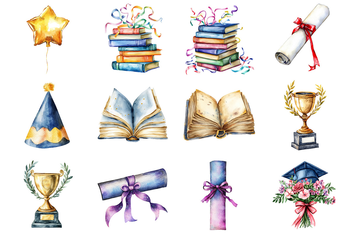 Graduation Clipart, Party Decoration, an Illustration by Design Market (Photo 4 of 4)