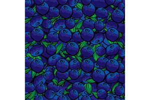 Seamless background bright blueberry berries.