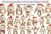 Christmas Woodland Portraits Clipart, an Illustration by SinaCreation (Thumbnail 1 of 7)