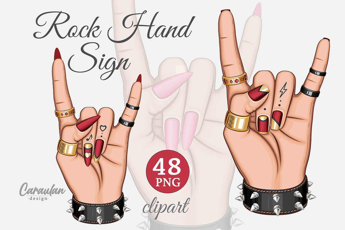 Hand rock sign, devil horns gesture, a Person Illustration by Serghei Caraulan (Photo 1 of 3)
