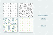 Hand Drawn Rabbits & Floral Elements, a Pattern Graphic by AllNikArt (Thumbnail 3 of 4)