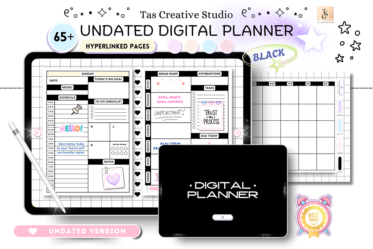 Black And White Digital Planner
