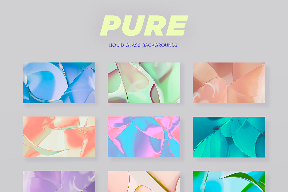 Pure Liquid Glass backgrounds, a Background Graphic by Volha Studio (Photo 3 of 7)