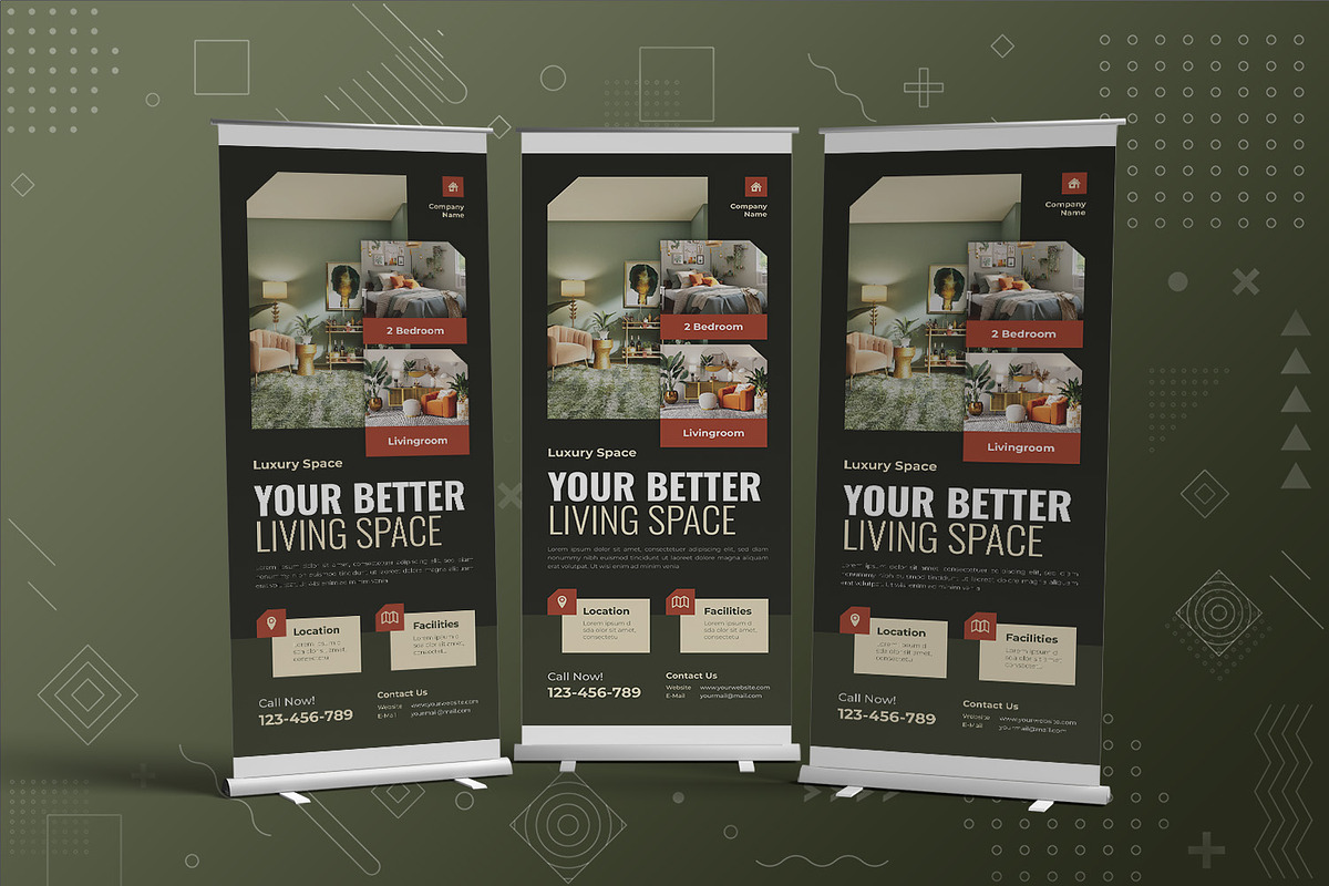 Rent Space Roll Up Banner, a Print Template by Fannan Studio (Photo 2 of 2)