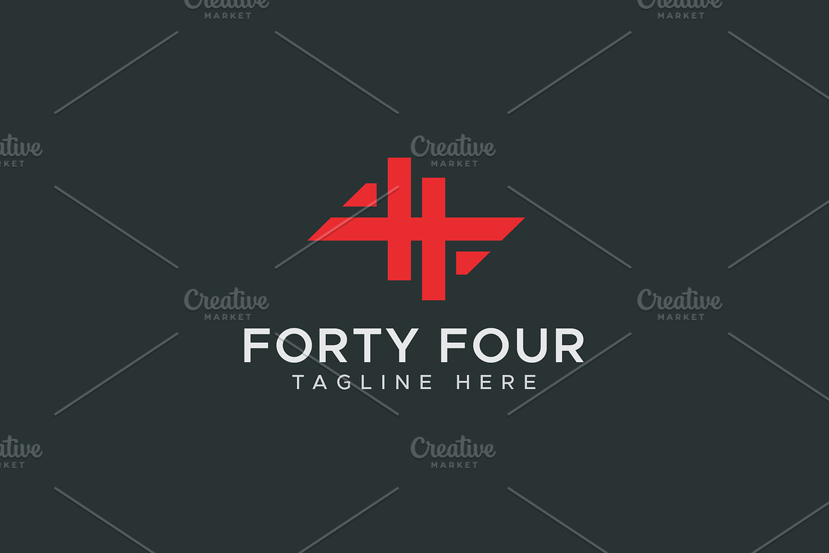 Number 44 logo design template, a Branding & Logo Template by Amadul11 (Photo 1 of 4)
