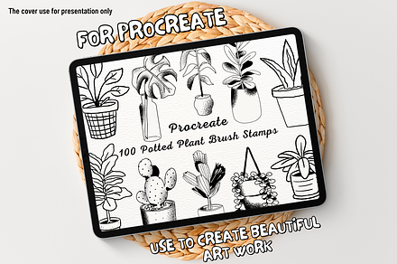 100 Potted Plant Procreate Stamps