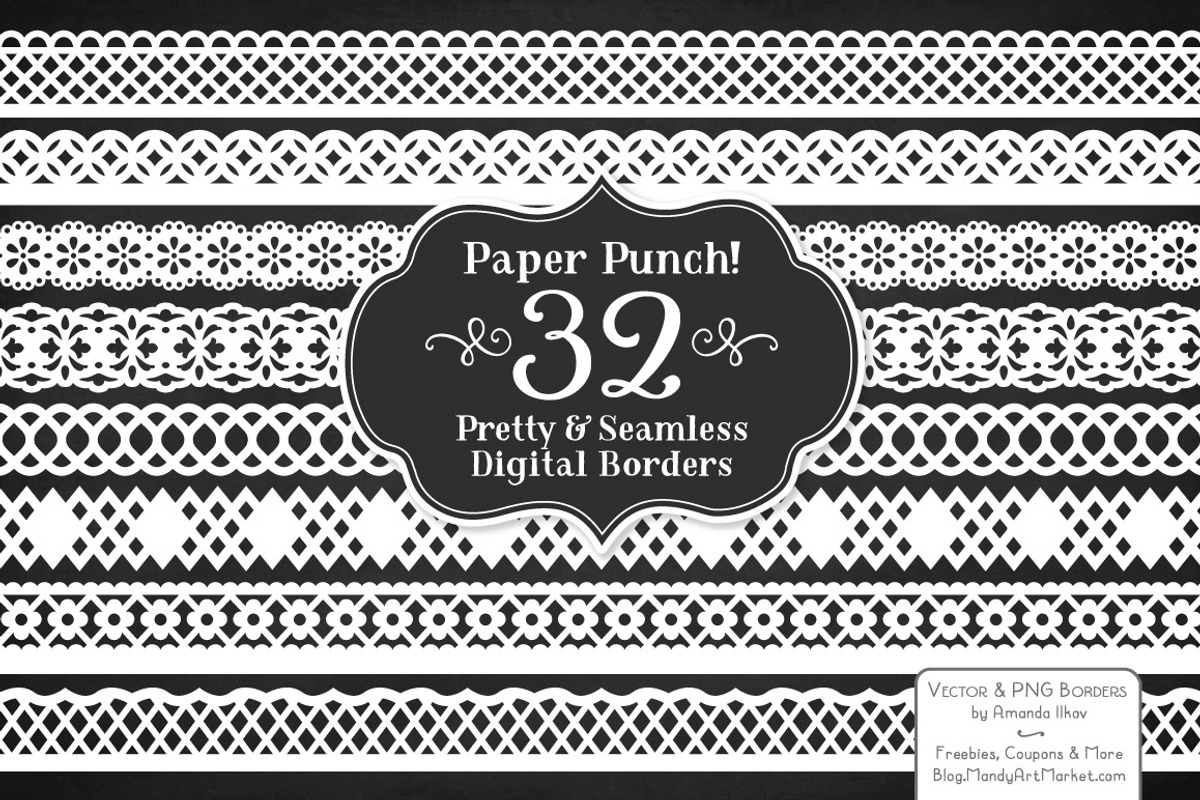 White Lace Borders Clipart & Vectors, an Illustration by Amanda Ilkov (Photo 2 of 5)
