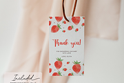 Strawberry Baby Shower Thank You Tag, an Invitation Template by Digital_Mind (Thumbnail 2 of 6)