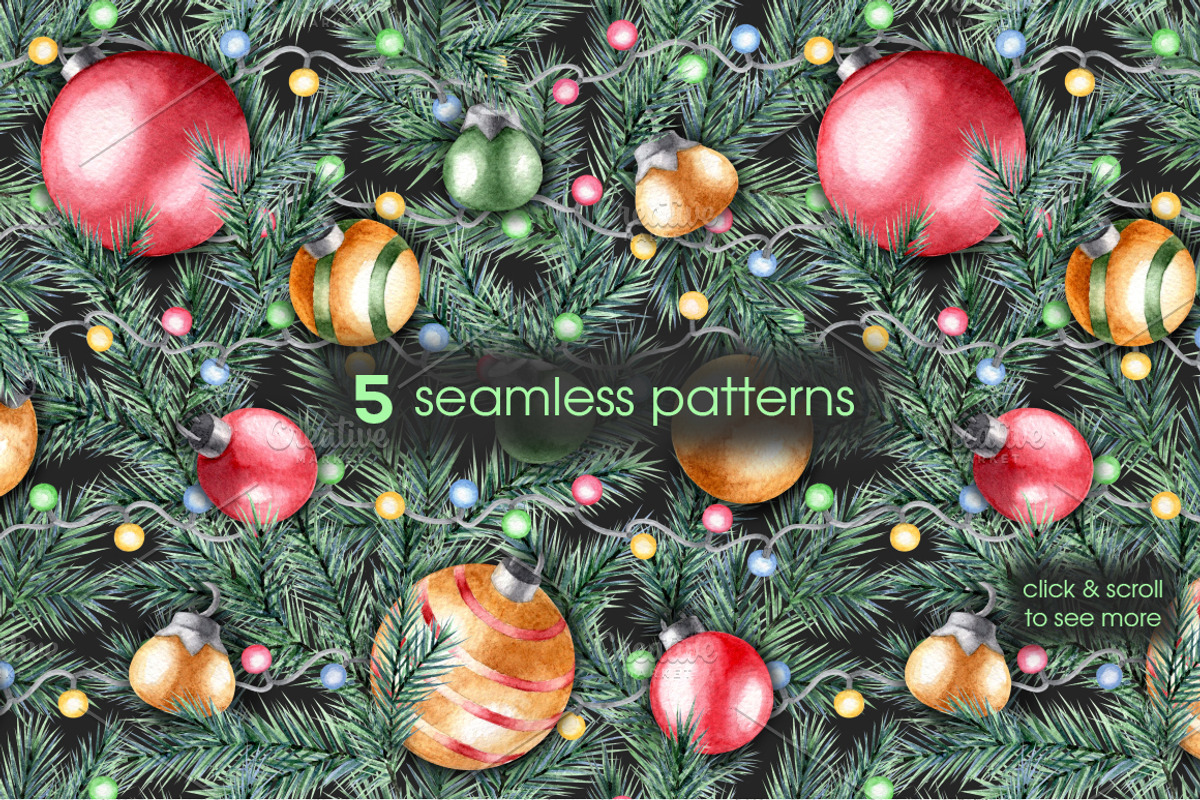 Watercolor Christmas cliparts, a Decorative Illustration by Anastasia Koba (Photo 7 of 12)