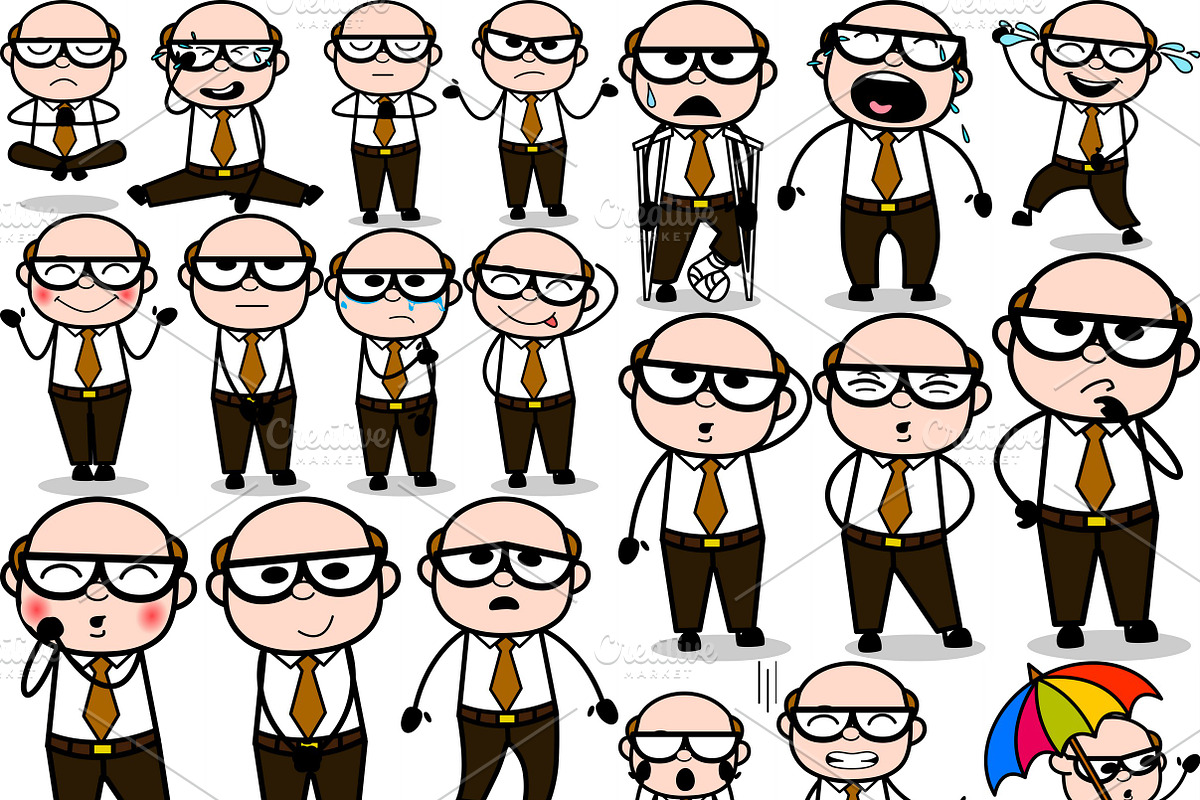 Old Man ~ Cartoon Character Set, a Person Illustration by The Toon Company (Photo 3 of 7)