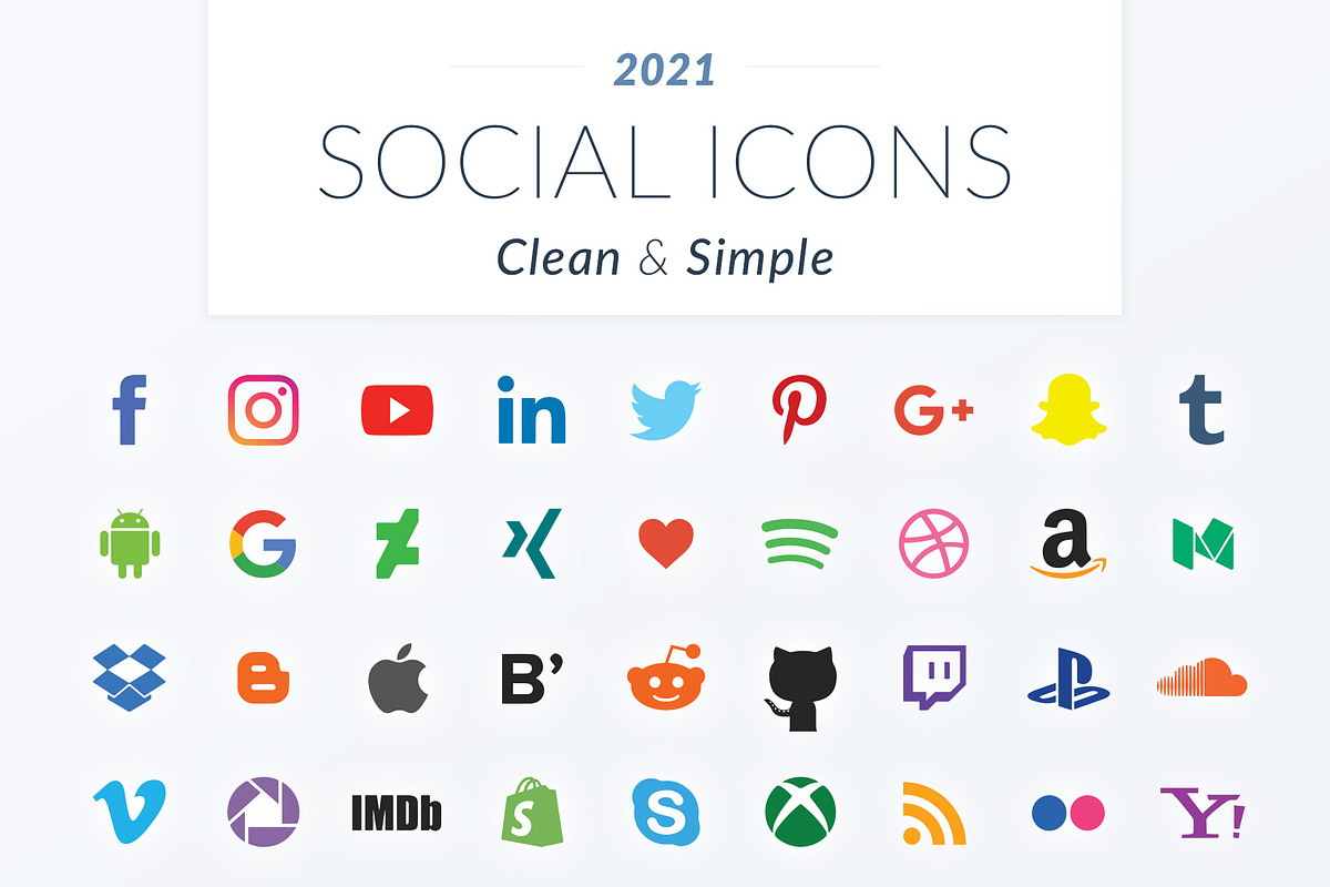 2022 Clean & Simple Social Icons, an Icon by Poego Social (Photo 1 of 5)