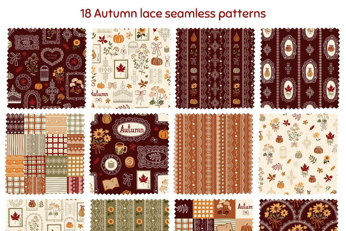 Autumn lace patterns Vector, a Pattern Graphic by Tani Kuzminka (Photo 4 of 24)